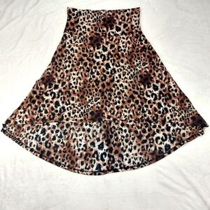 JOE BOXER WOMENS VINTAGE Y2K BROWN LEOPARD CHEETAH PRINT HIGH LOW SKIRT SIZE M